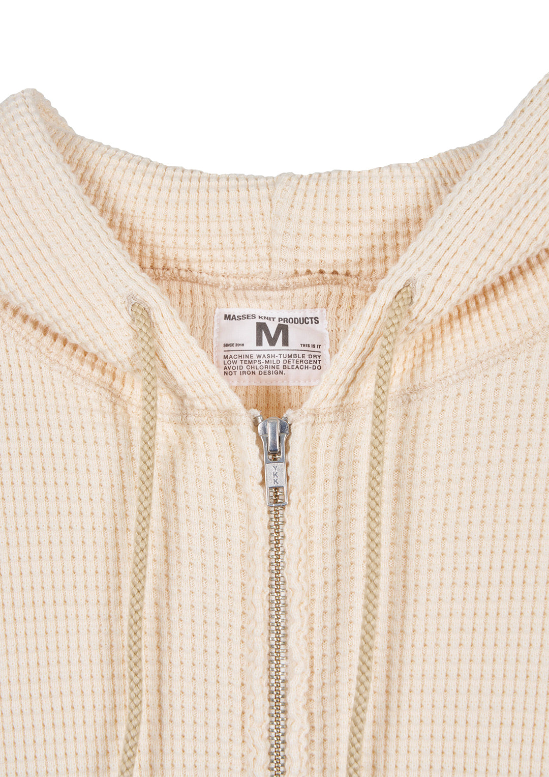 WAFFLE SWEAT HOODED ZIP