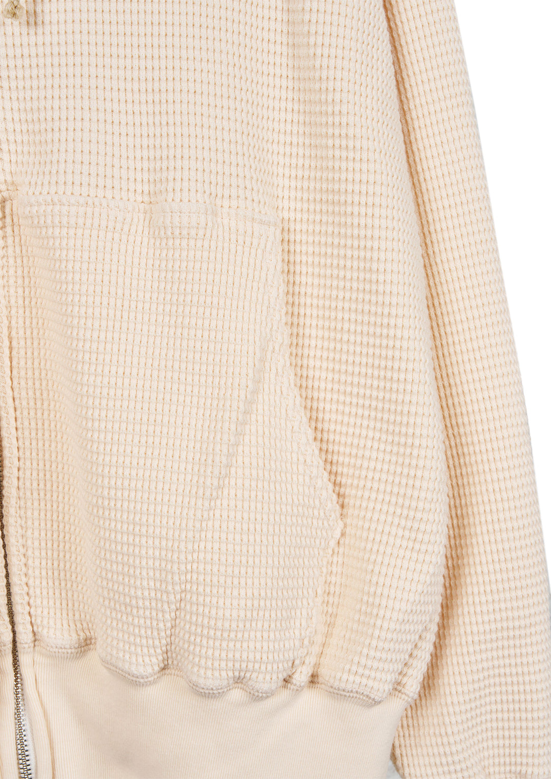 WAFFLE SWEAT HOODED ZIP