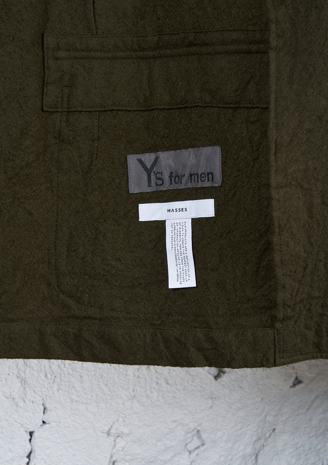 Y's × MASSES_SHRINK SERGE 3BS JACKET