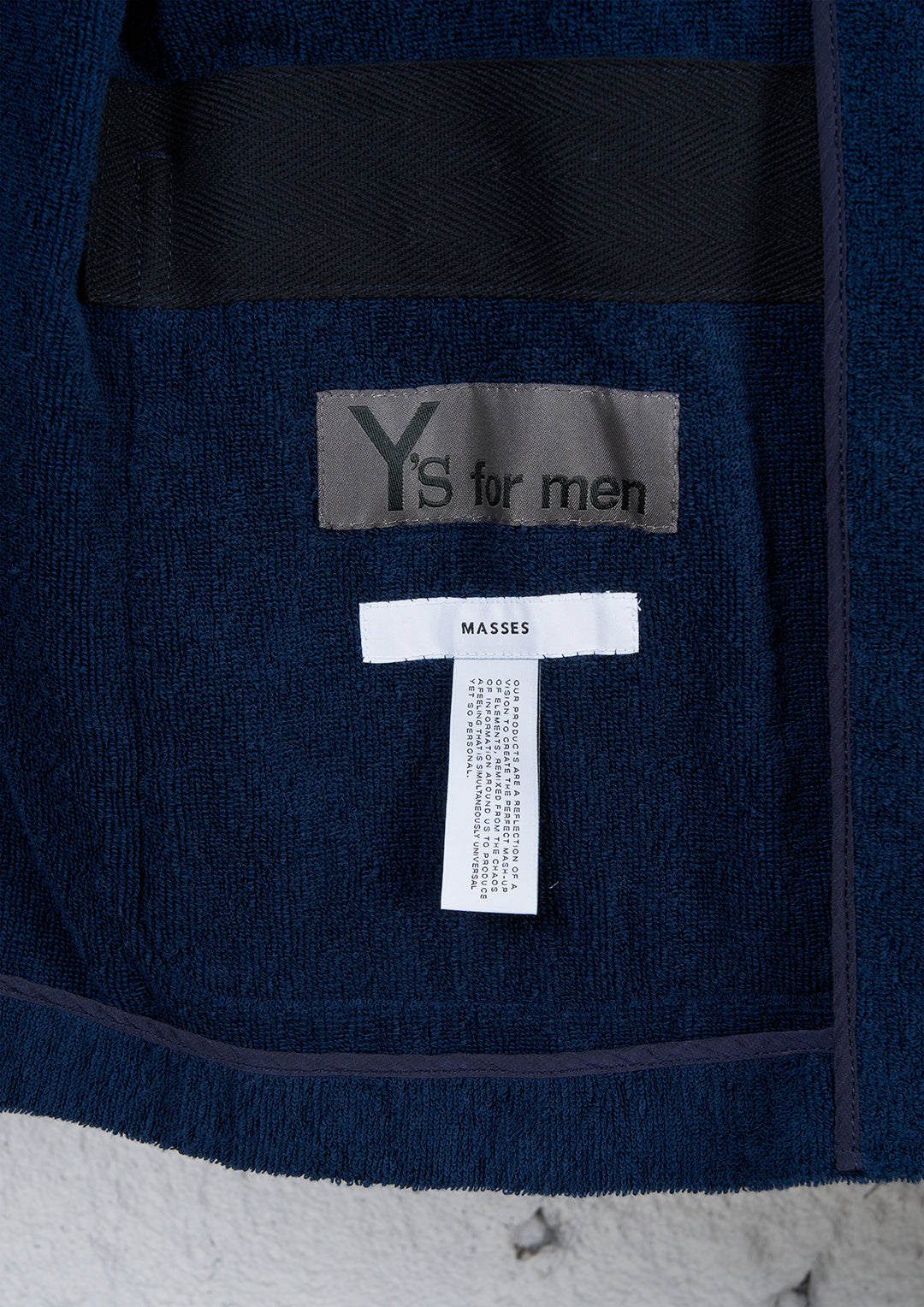 Y's × MASSES_BLUE PILE 3BS JACKET