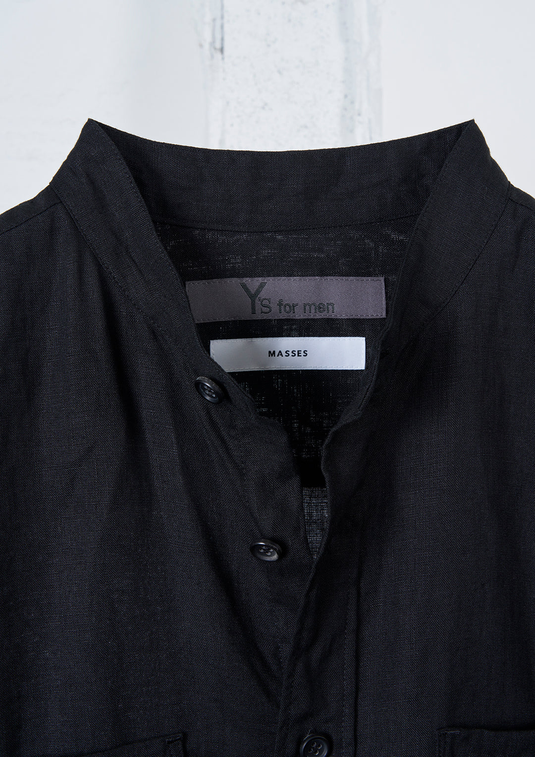 Y's × MASSES_LINEN CLOTH LINEN STAND COLLAR BLOUSE