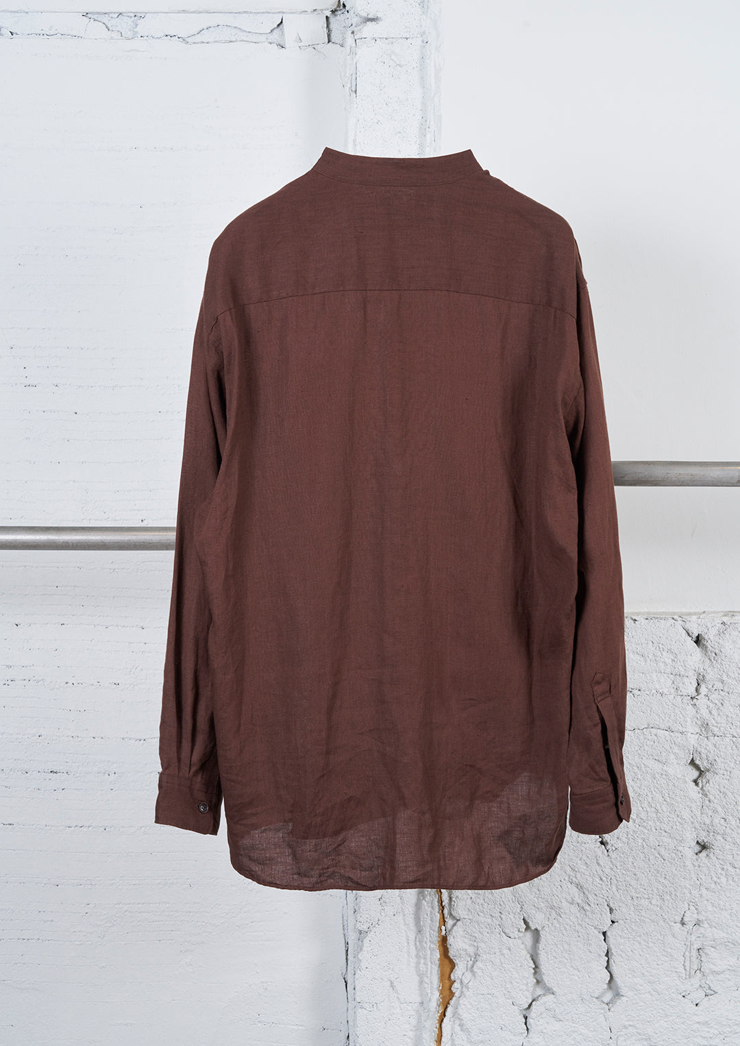 Y's × MASSES_LINEN CLOTH LINEN STAND COLLAR BLOUSE