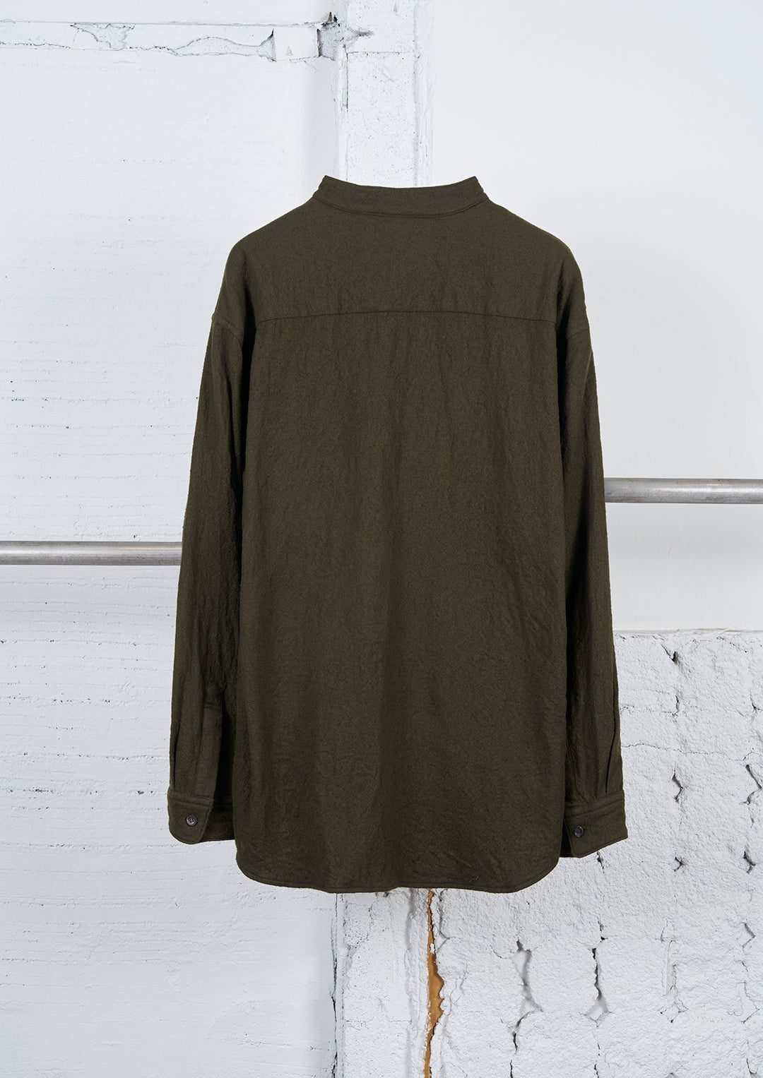 Y's × MASSES_SHRINK SERGE SHRINK STAND COLLAR BLOUSE