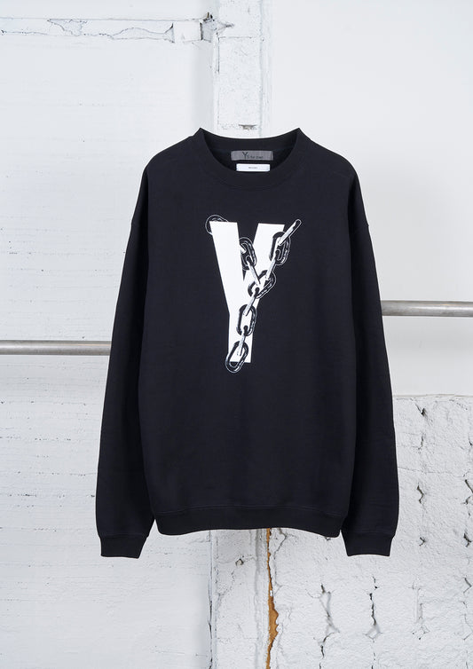 Y's × MASSES_CREW NECK LONG SLV PT C/CHAIN_Y