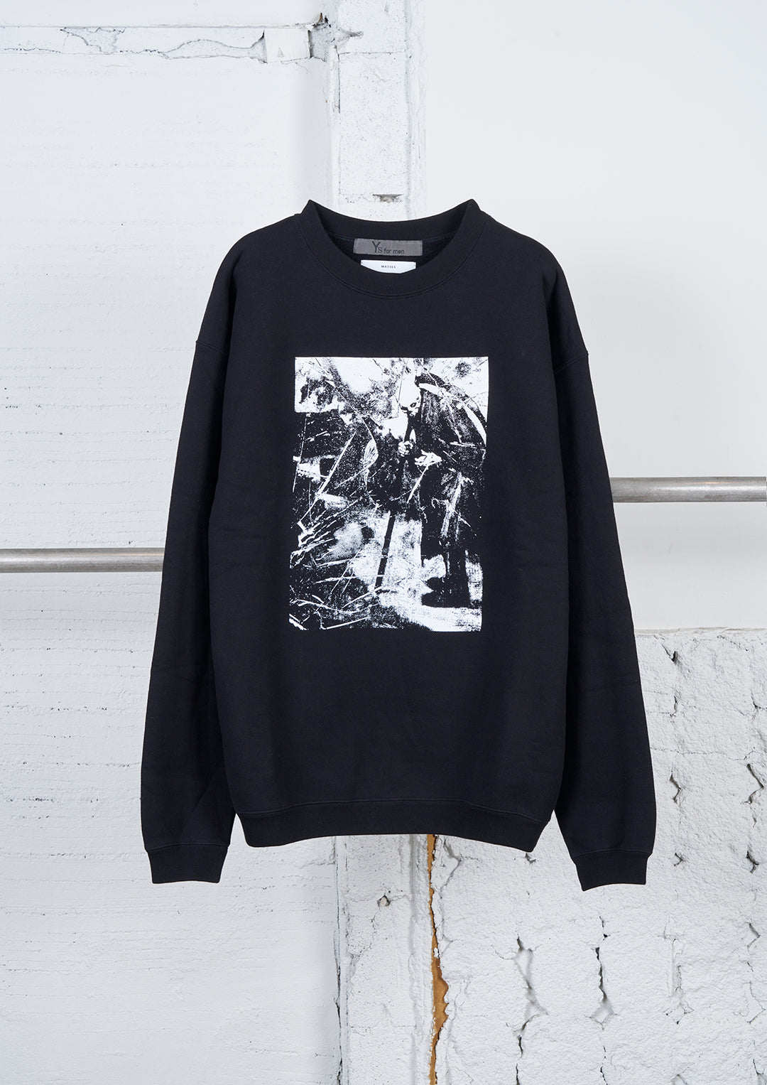 Y's × MASSES_CREW NECK LONG SLV PT D/GRIM RIPPER