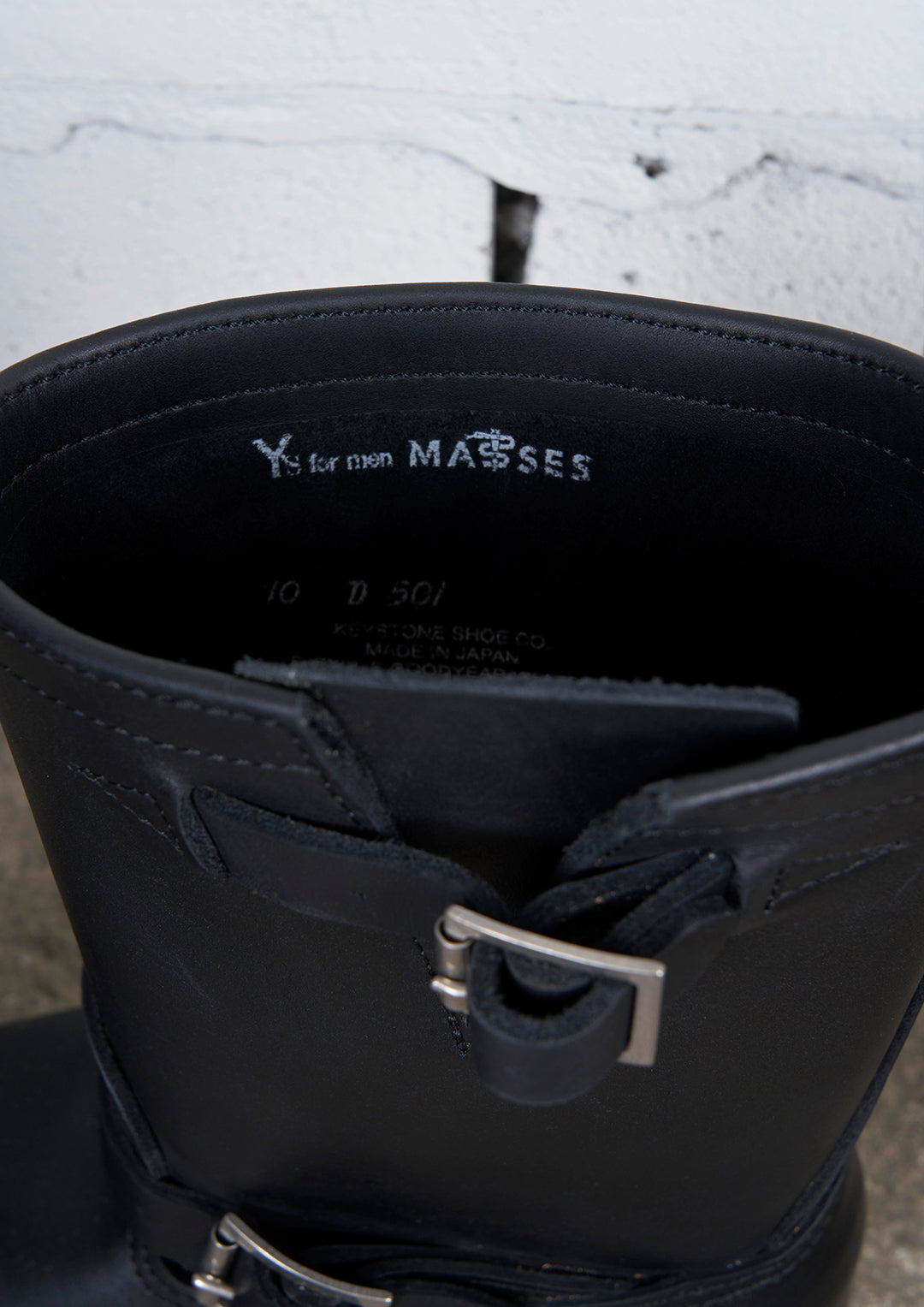 Y's × MASSES_HORWEEN LATHER BK BIKERS BOOTS